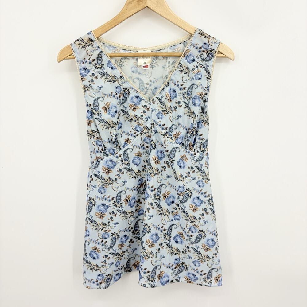 Vintage Y2K Babydoll Top Womens Large Floral Fairy Festival Tie Back Cottage 90s